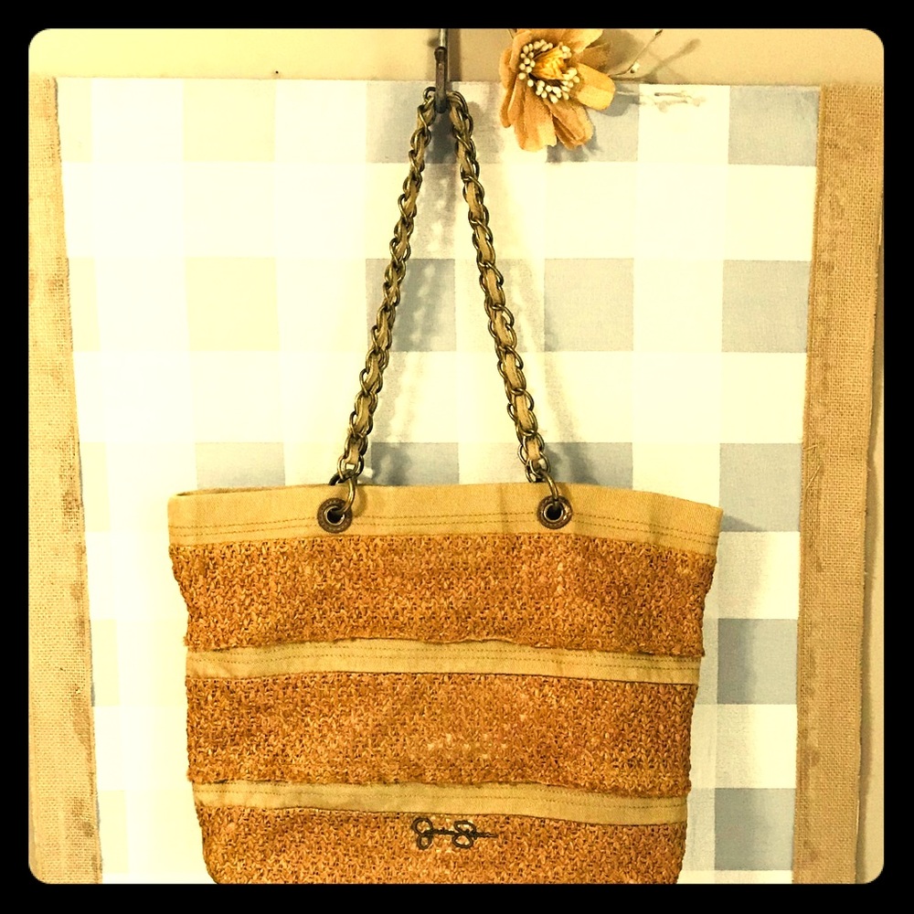 Jessica Simpson large straw tote